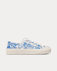 Walk'n'Dior Bright Blue Toile de Jouy Embroidered Cotton Low Top Sneakers