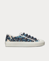 Indigo Blue Dior Palms Embroidered Cotton Low Top Sneakers