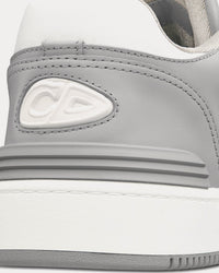B57 Dior Gray and White Smooth Calfskin with Beige and Black Dior Oblique Jacquard Low Top Sneakers