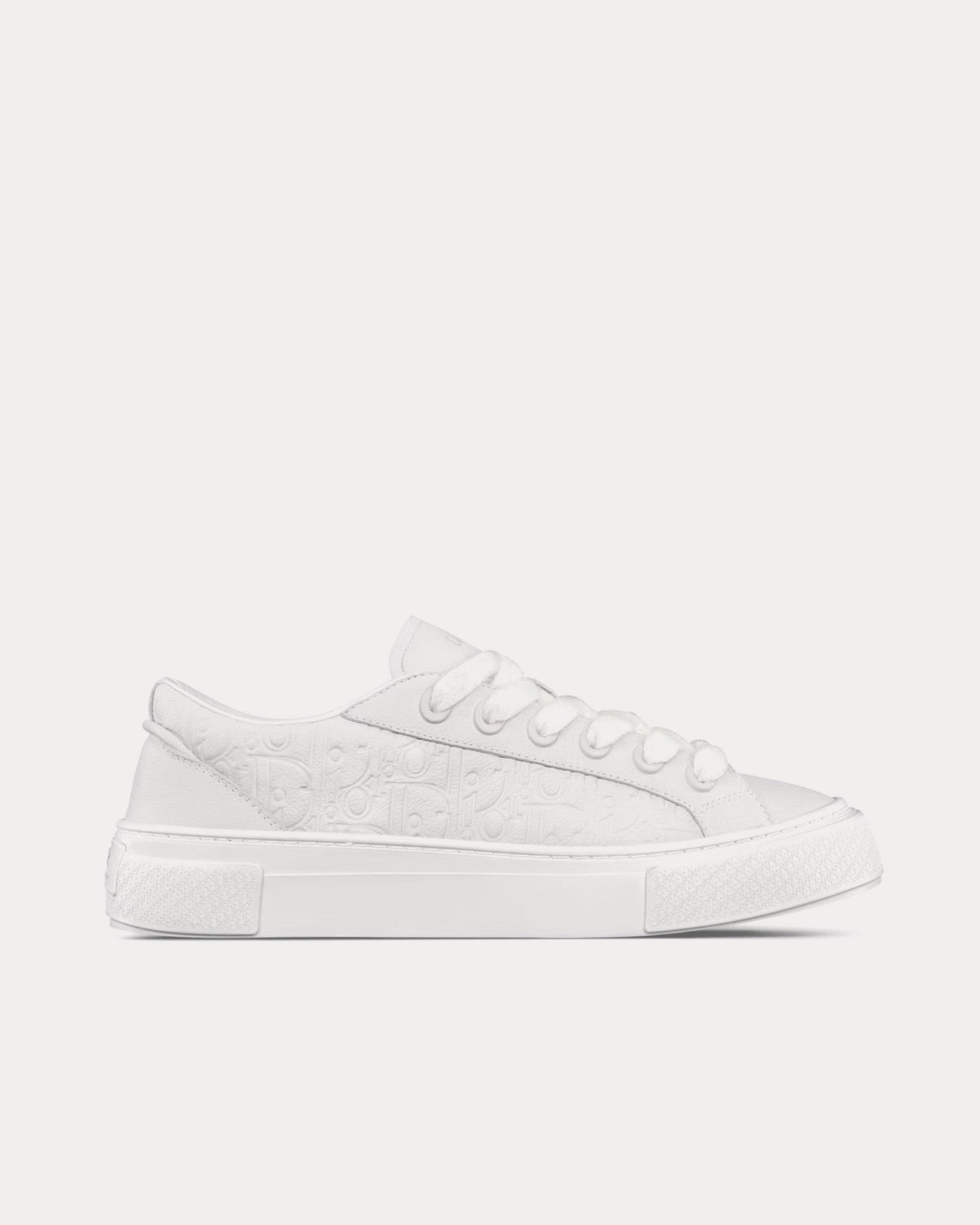 B33 White Grained Calfskin and White Dior Gravity Leather Low Top Sneakers