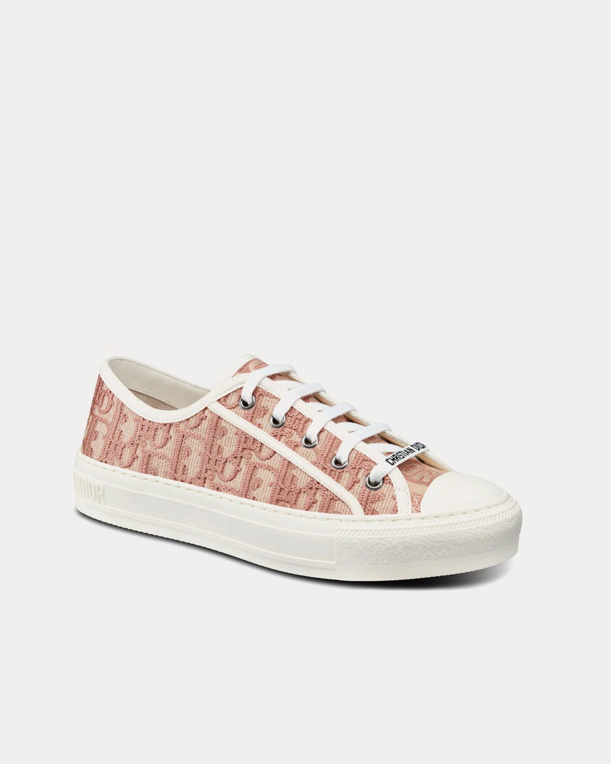 Walk'n'Dior Nude Dior Oblique Embroidered Cotton Low Top Sneakers