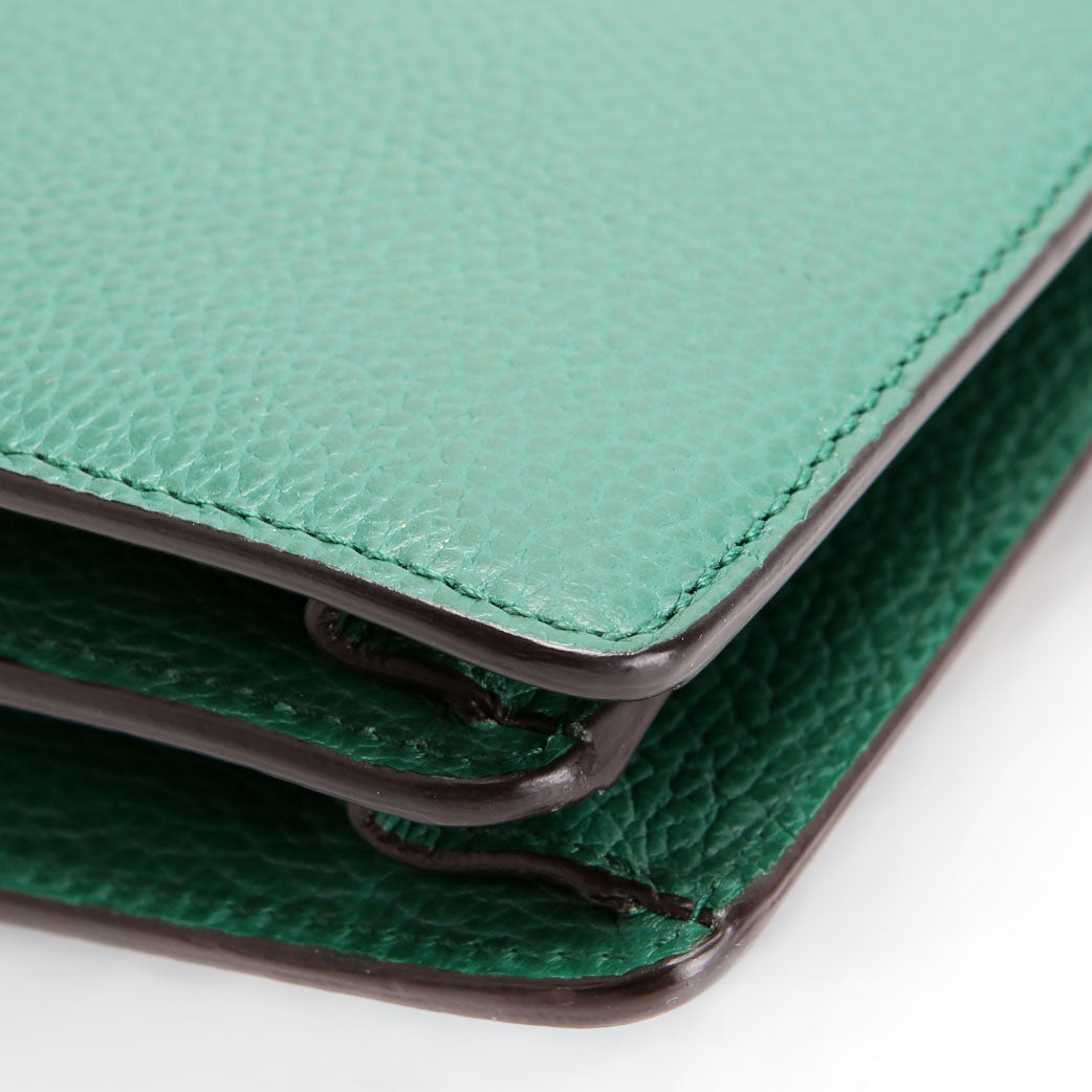 400249 Dionysus Leather Shoulder Small Green