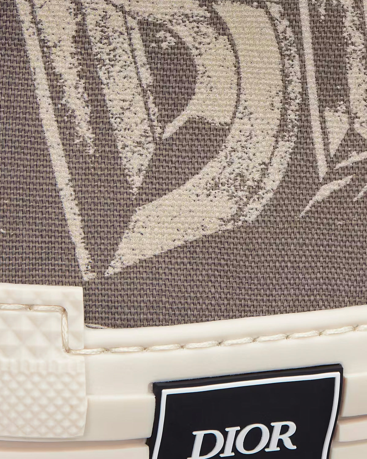 B23 Beige Canvas with AsteroDior Signature High Top Sneakers