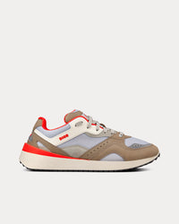 B29 Gray Technical Mesh and Suede with Brown Smooth Calfskin Low Top Sneakers