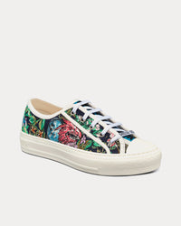 Walk'n'Dior Black Multicolor D-Constellation Embroidered Cotton Low Top Sneakers