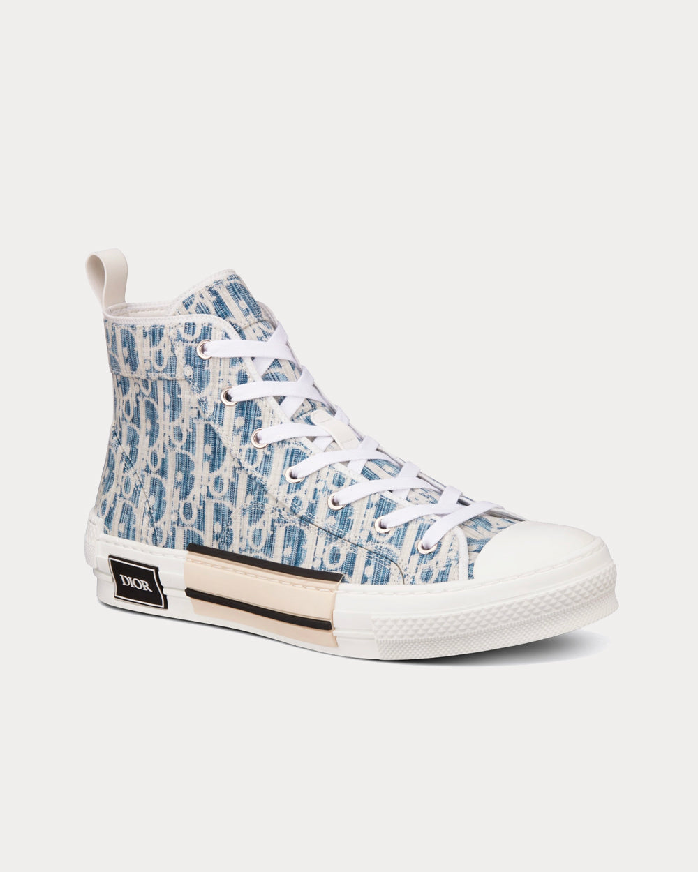 B23 Blue Dior Oblique Kasuri Jacquard High Top Sneakers