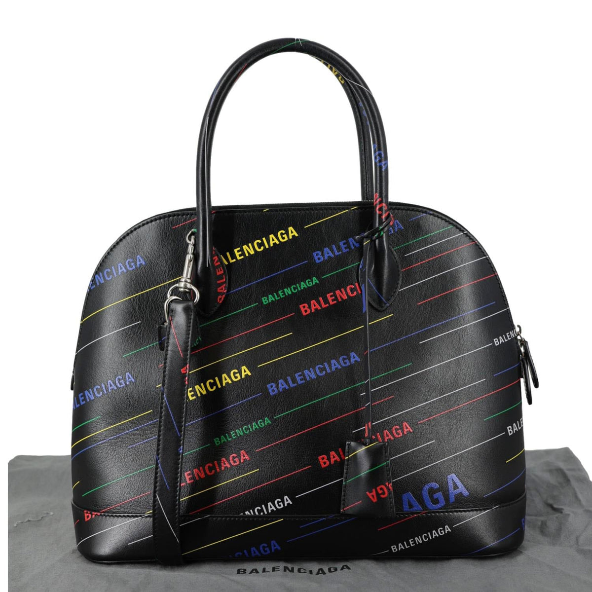 BALENCIAGA Ville XXS Calfskin Leather Top Handle Crossbody Bag Black