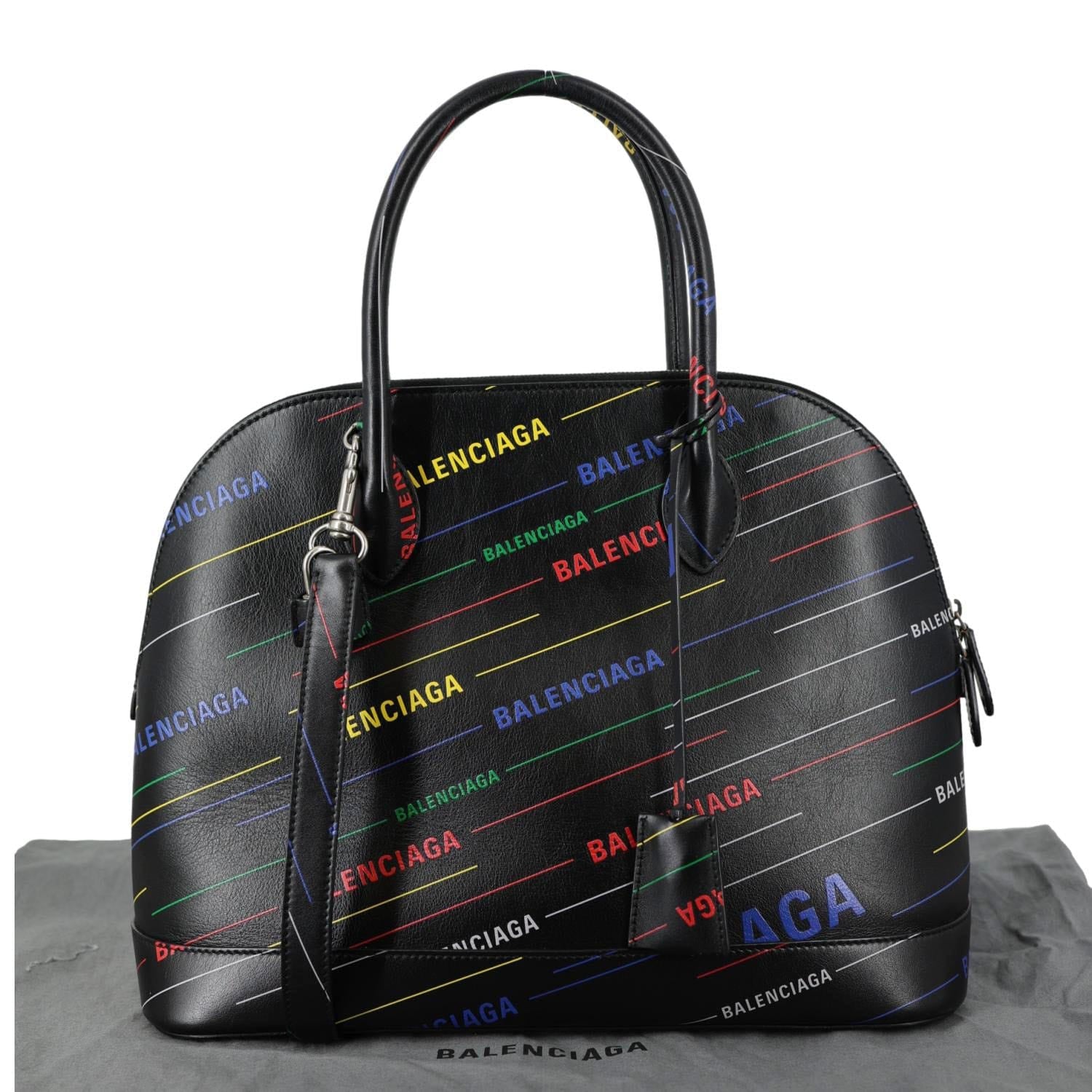BALENCIAGA Ville XXS Calfskin Leather Top Handle Crossbody Bag Black