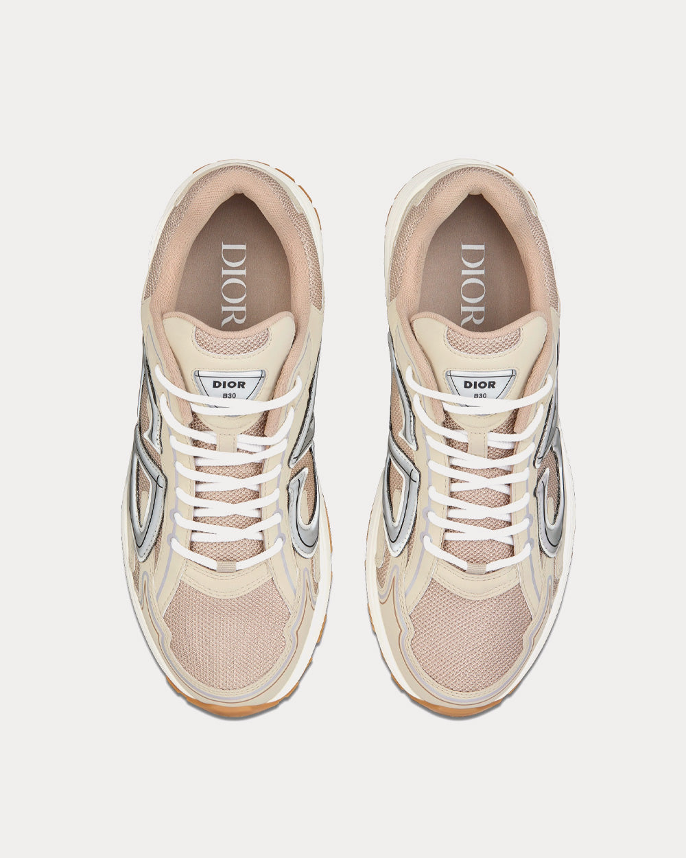 B30 Cream Mesh and Technical Fabric Low Top Sneakers