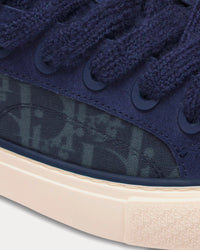 Dior Tears B33 Blue Dior Oblique Denim and Peace Sign Dior Tears and Navy Blue Suede Low Top Sneakers