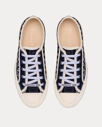 Walk'n'Dior Cotton Denim Embroidered with Eyelet Blue Motif Low Top Sneakers
