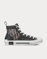 B23 Black and White Dior Oblique Canvas High Top Sneakers