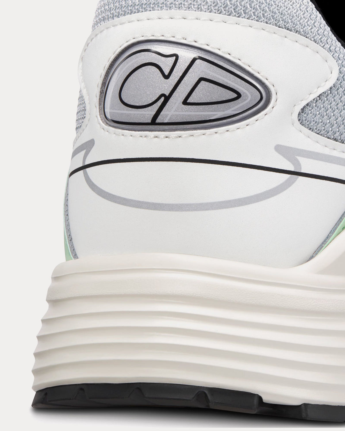 B30 Mesh & Technical Fabric Gray / Light Green / White / Black Low Top Sneakers