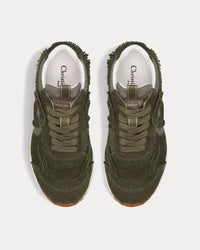 C'est Dior Suede Calfskin & Mesh Khaki Low Top Sneakers