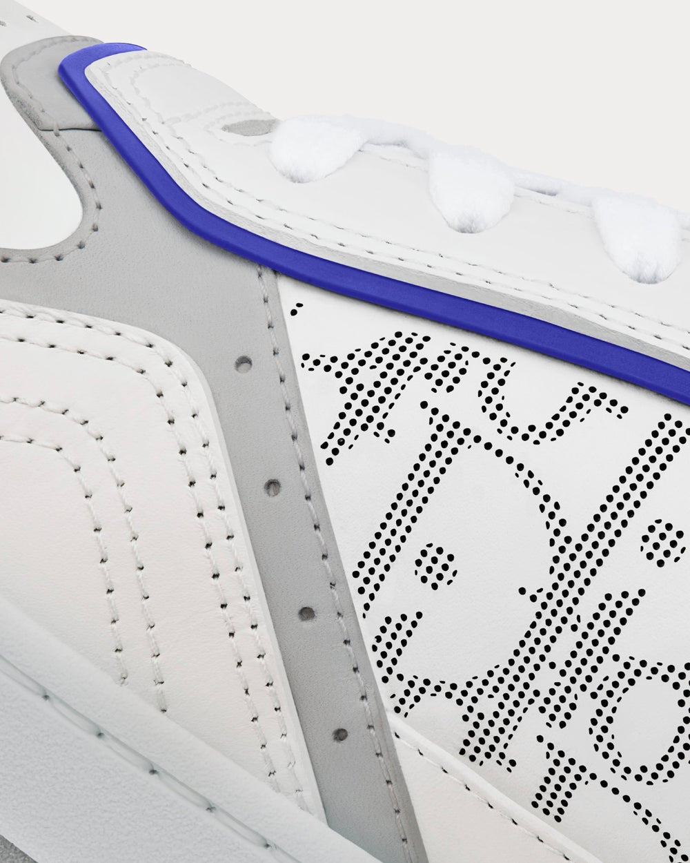 B27 White and Purple Smooth Calfskin with White Dior Oblique Galaxy Leather Low Top Sneakers