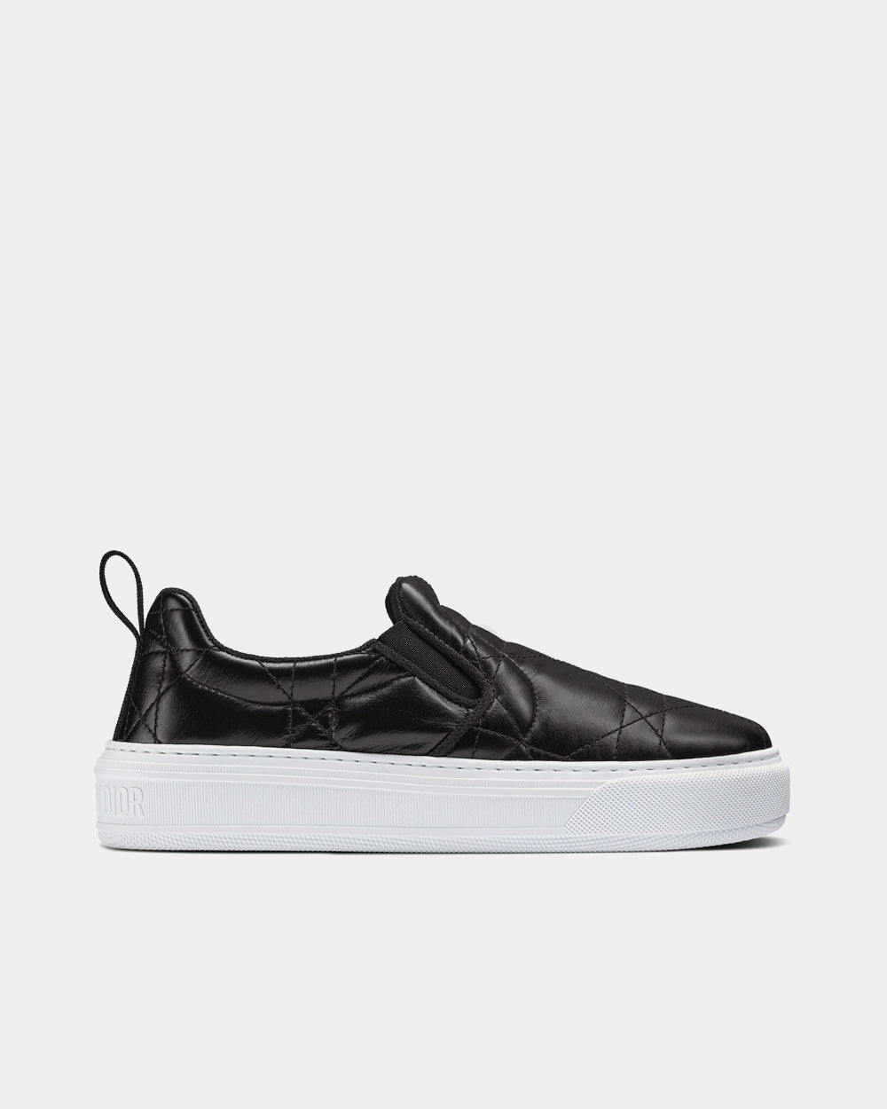 Solar Black Quilted Cannage Calfskin Slip On Sneakers