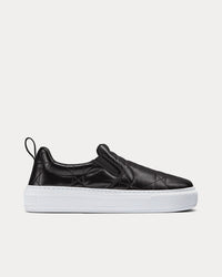 Solar Black Quilted Cannage Calfskin Slip On Sneakers
