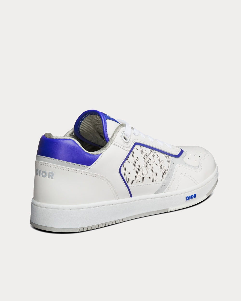 B27 White and Purple Smooth Calfskin with White Dior Oblique Galaxy Leather Low Top Sneakers