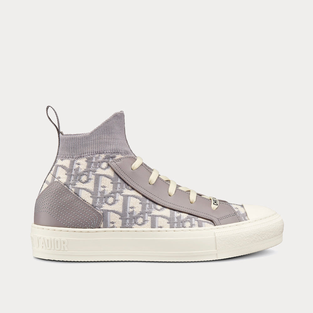 Walk'N'Dior Gray Dior Oblique Technical Mesh Low Top Sneakers