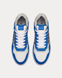 B27 Blue, Gray and White Smooth Calfskin with Beige and Black Dior Oblique Jacquard Low Top Sneakers
