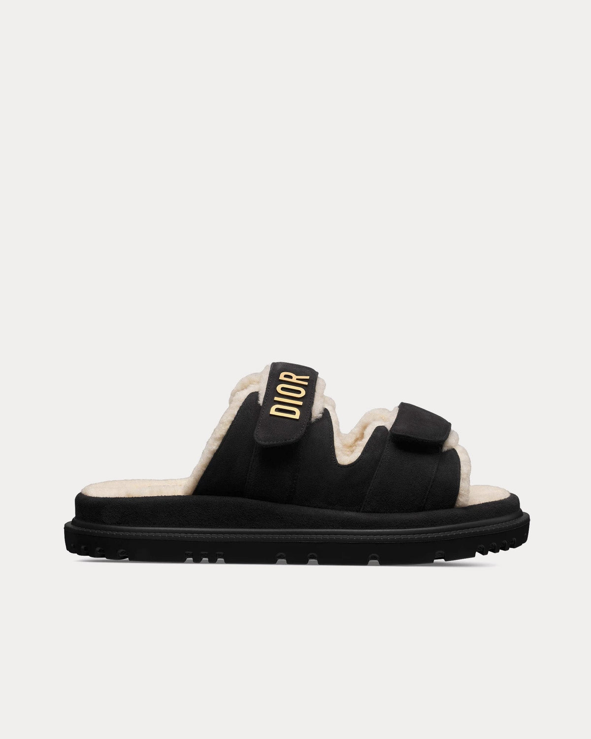 Dioract Suede Goatskin Black Slides