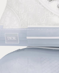 B23 Transparent Canvas with White Raised Dior Oblique Motif High Top Sneakers