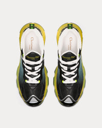 Vibe White Mesh and Black Calfskin with Fluorescent Yellow Rubber Low Top Sneakers