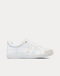 Star White Calfskin and Suede Low Top Sneakers