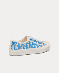 Walk'n'Dior Cornflower Blue Dior Oblique Embroidered Cotton Low Top Sneakers