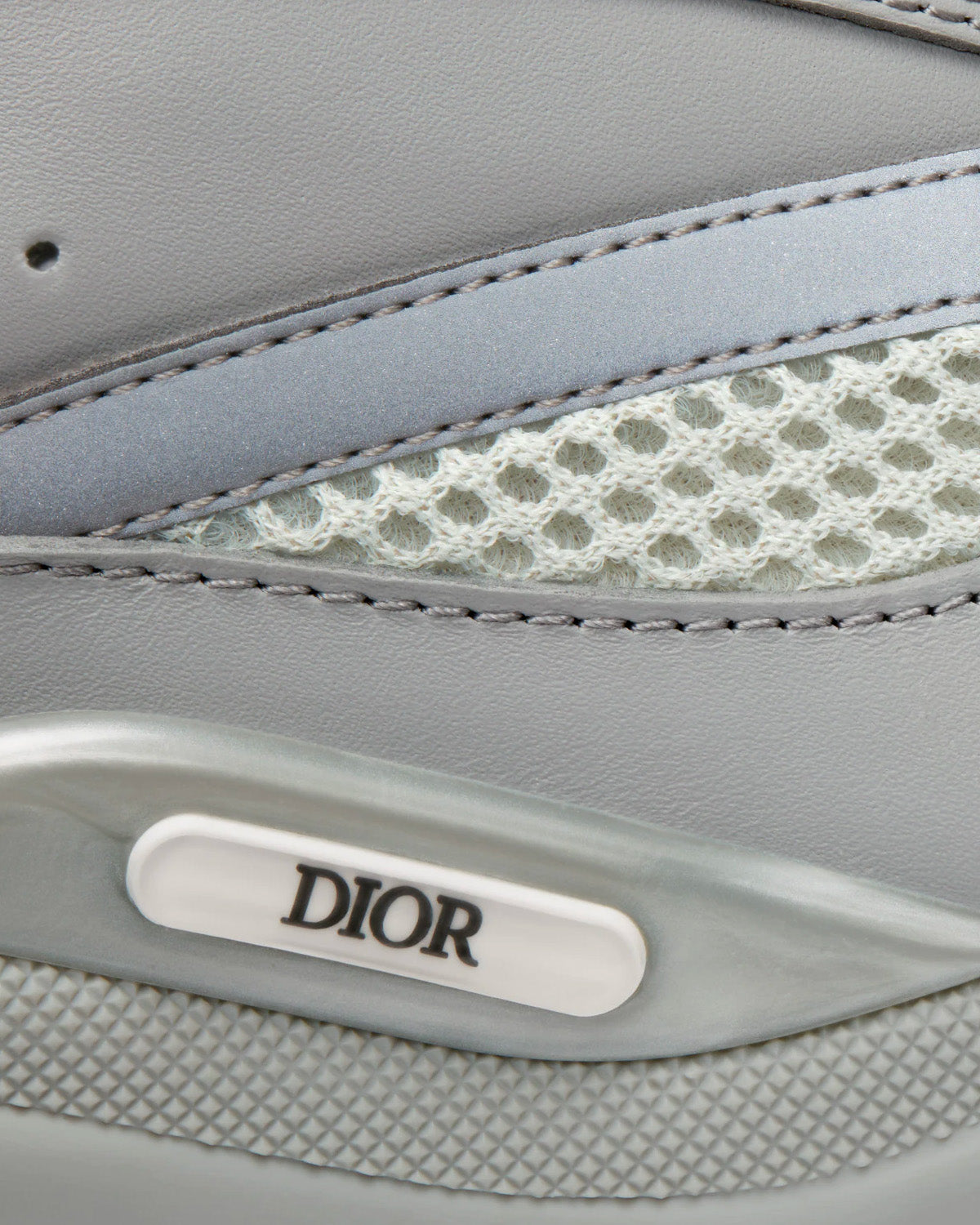B22 Technical Mesh & Smooth Calfskin Dior Gray Low Top Sneakers