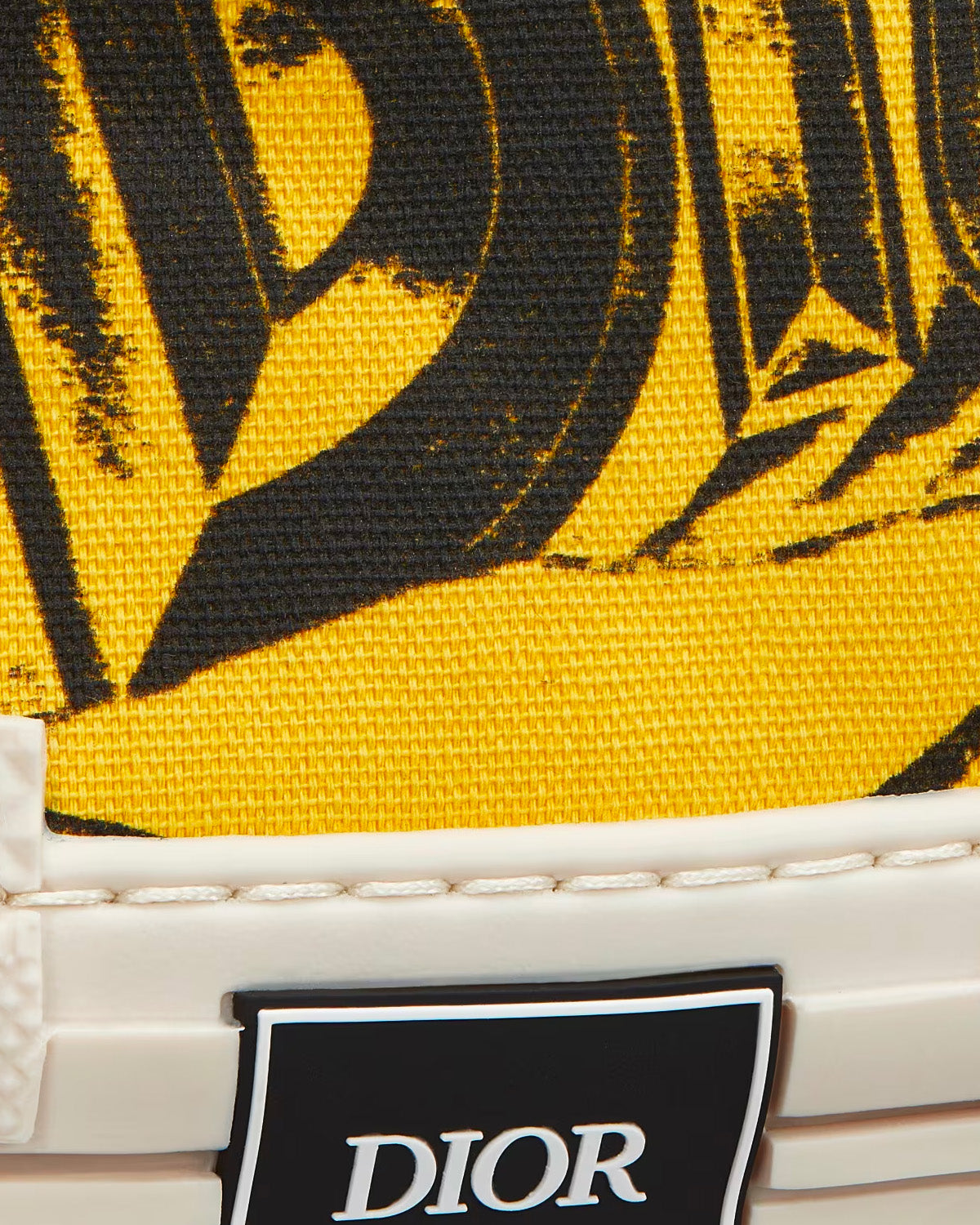 B23 Yellow Canvas with AsteroDior Signature High Top Sneakers