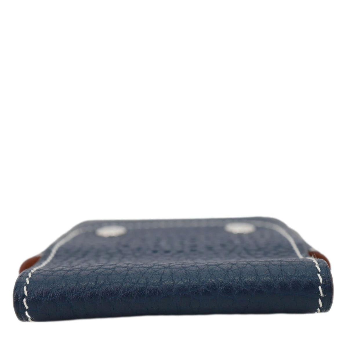 HERMES Leather Deck Of Cards & Case Navy Blue