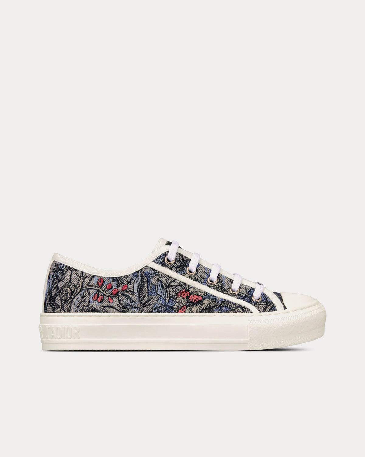 Walk'n'Dior Blue Multicolor Cotton with Dior Jardin Magique Embroidery Low Top Sneakers