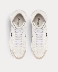 Dior Star Calfskin & Suede White High Top Sneakers