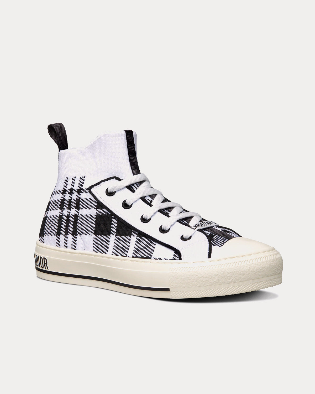 Walk'n'Dior Black and White Check'n'Dior Technical Mesh High Top Sneakers