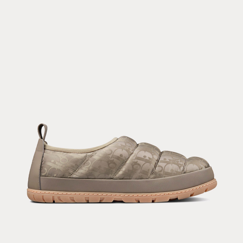Snow Slipper Quilted Dior Oblique Mirage Technical Fabric Beige Slip Ons