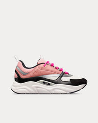 B22 Pink and White Technical Mesh with Pink and Black Calfskin Low Top Sneakers