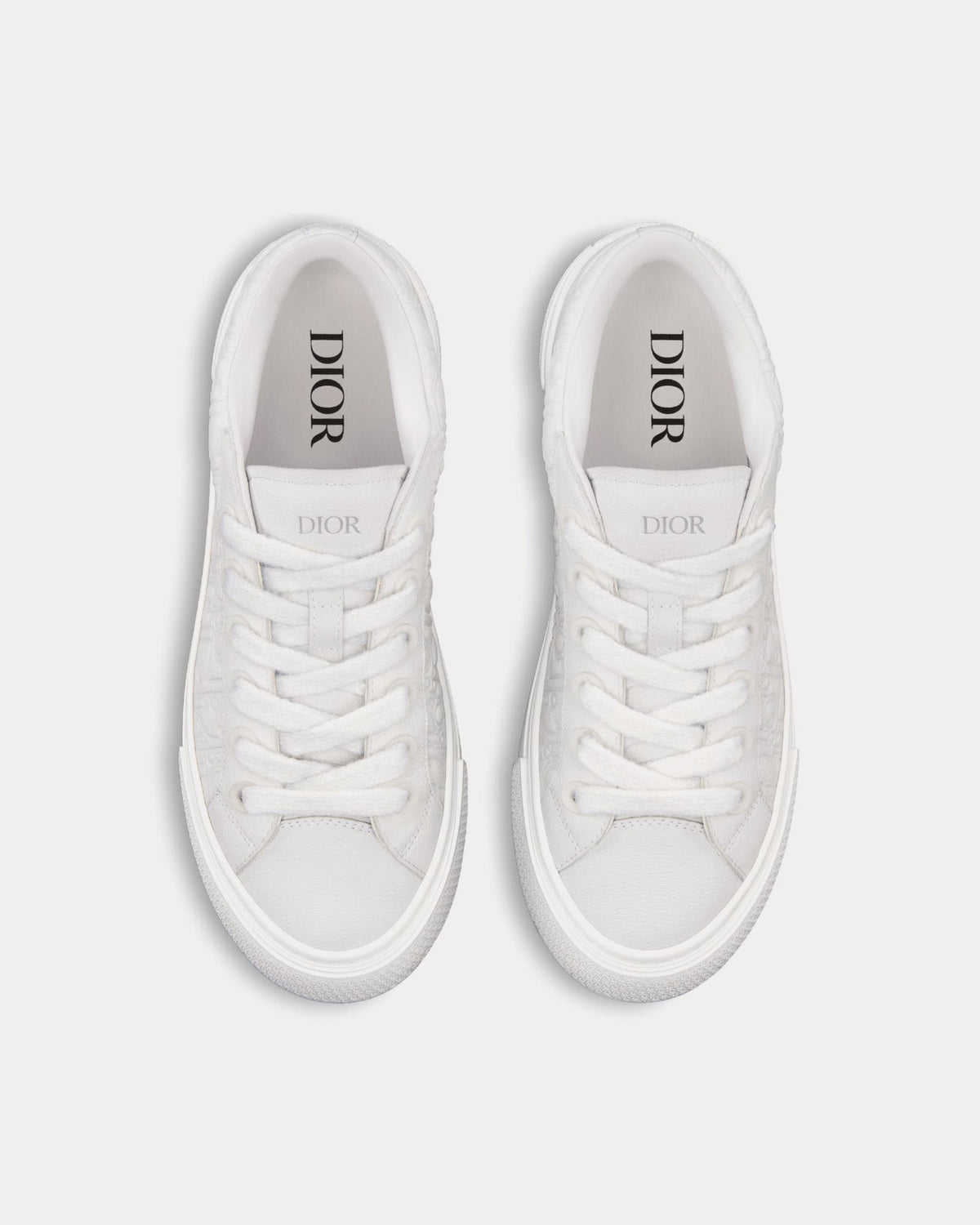 B33 White Grained Calfskin and White Dior Gravity Leather Low Top Sneakers