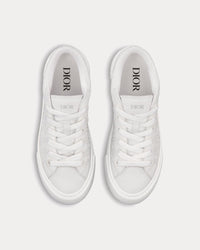 B33 White Grained Calfskin and White Dior Gravity Leather Low Top Sneakers