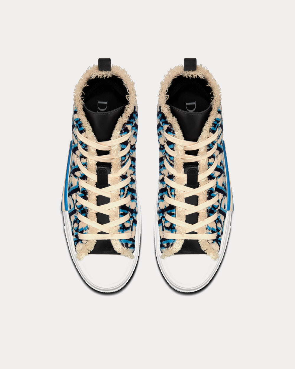 B23 Beige, Black and Navy Blue Dior Oblique Tapestry High Top Sneakers