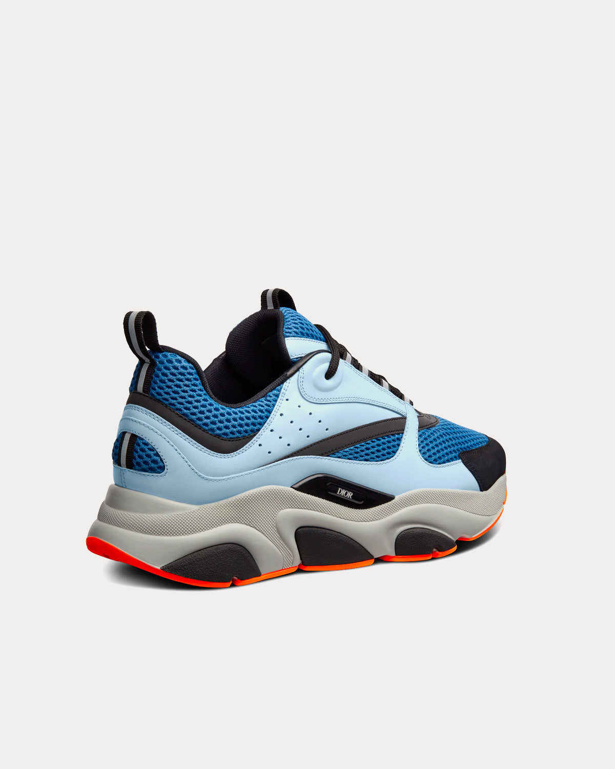 B22 Blue Technical Mesh with Light Blue Smooth Calfskin Low Top Sneakers