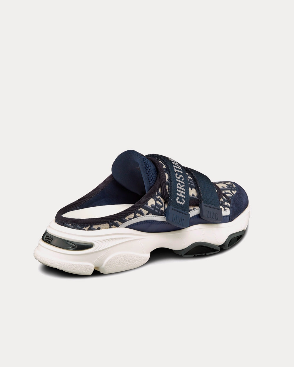 D-Wander Deep Blue Dior Oblique Technical Fabric Slip On Sneakers