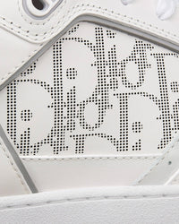 B27 White and Gray Smooth Calfskin with White Dior Oblique Galaxy Leather Low Top Sneakers
