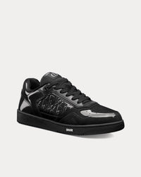 B27 Black Patent Calfskin and Dior Oblique Gravity Leather Low Top Sneakers