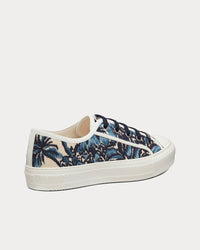 Indigo Blue Dior Palms Embroidered Cotton Low Top Sneakers