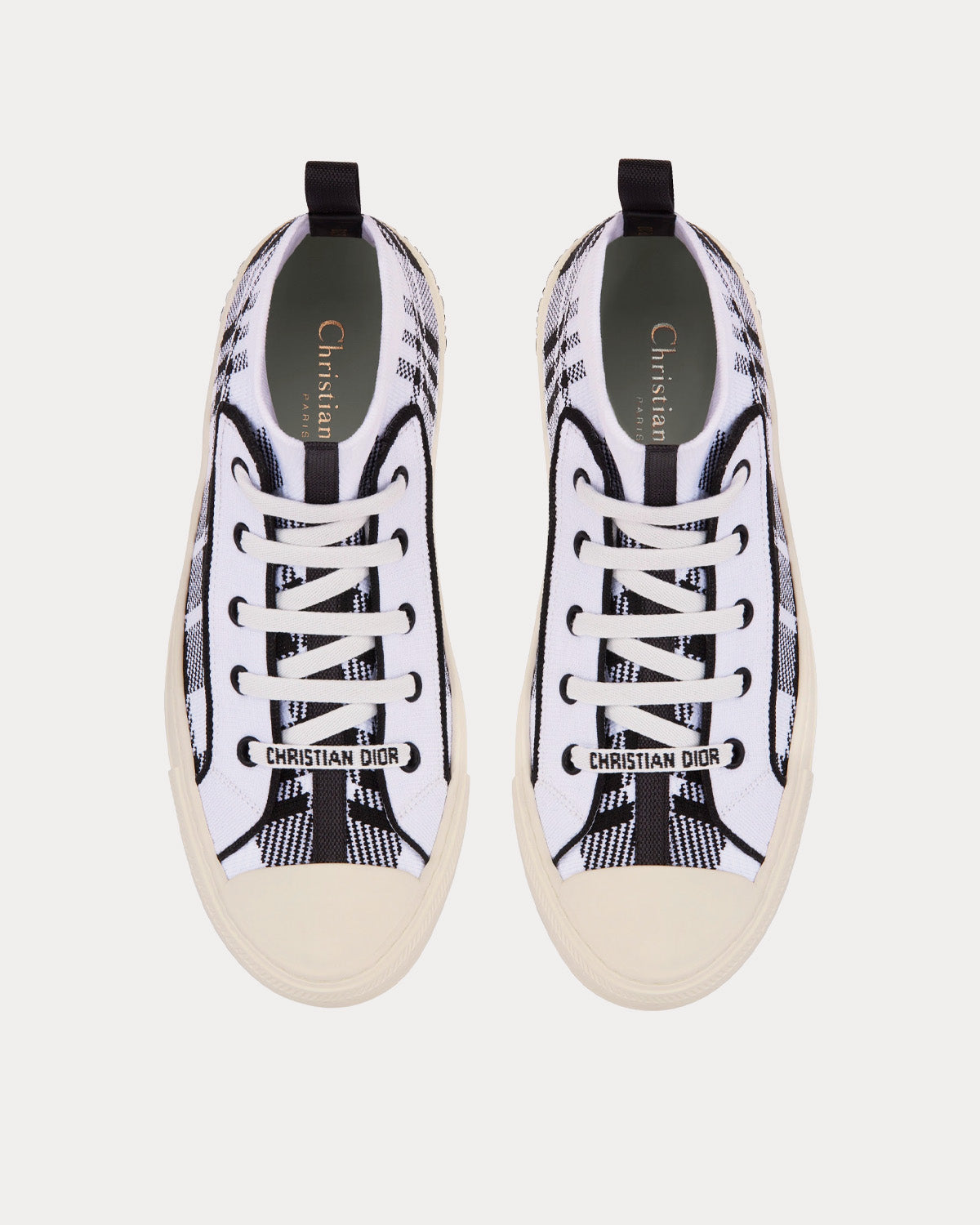 Walk'n'Dior Black and White Check'n'Dior Technical Mesh High Top Sneakers