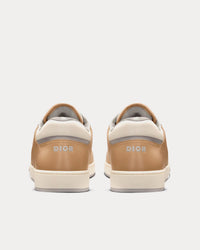 B27 Beige and Cream Smooth Calfskin with Cream Dior Oblique Jacquard Low Top Sneakers