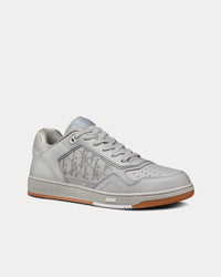 B27 Gray Smooth Calfskin and Dior Oblique Galaxy Leather Low Top Sneakers