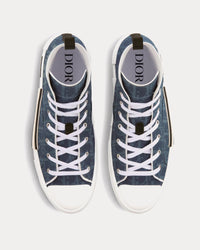 Dior Tears B23 Blue Dior Oblique and Peace Sign Dior Tears Denim High Top Sneakers