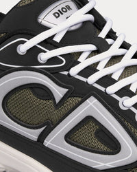 B30 Deep Green Mesh and Black Technical Fabric Low Top Sneakers